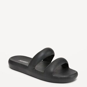 OLD NAVY Women's Black Double-Strap Puff Slide Sandals 10